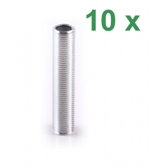 10x M10 Gewinderöhrchen Gewinderohr Gewinde Rohr 5cm 50mm für Porzellanfassung
