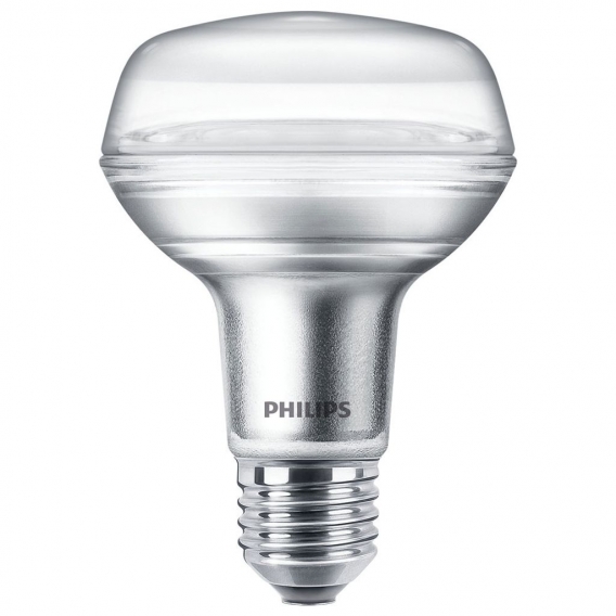 Philips LED Lampe ersetzt 100W, E27 Reflektor R80, warmweiß, 670 Lumen, nicht dimmbar, 1er Pack
