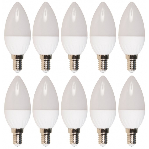 10er-Pack LED-Kerzenlampe McShine "Brill95", E14, 5W, 400 lm, warmweiß, Ra＞95 - farbecht