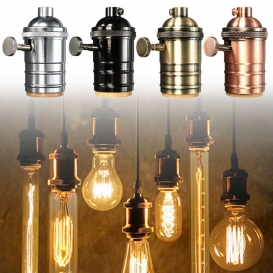 More about Vintage E27 Edison Lampenfassung Fassung mit Schalter für Pendelleuchte,Silber