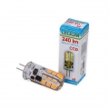 6x G4 | LED Leuchtmittel | 3 Watt | 12V AC/DC | 240 Lumen | 2700K Warmweiß | Silikon | Stiftsockel | Stecklampe | Lampe