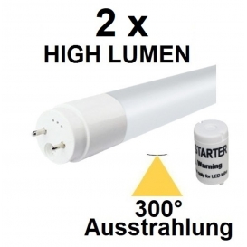More about 2 x 90 cm HIGH LUMEN LED-Röhre T8 / G13, 14 Watt, 1890 Lumen, 300° Ausstrahlung, Lichtfarbe Tageslichtweiß / Kaltweiß 6000K,  en