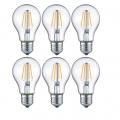 Trio LED-Leuchtmittel RL187, Filament Glühbirne Leuchte, E27 4W EEK E, warmweiß  6er Set