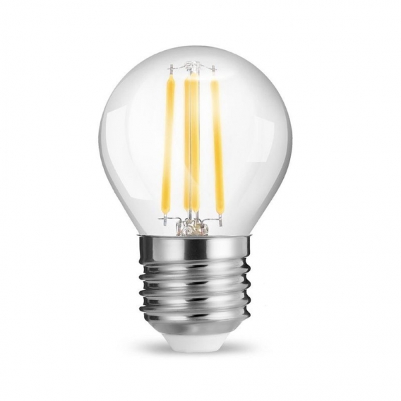 1x E27 Filament | LED Leuchtmittel | 4 Watt | Lampe Leuchte Beleuchtung Birne Glühlampe | Kugel G45 | 400 Lumen warmweiß 3000K