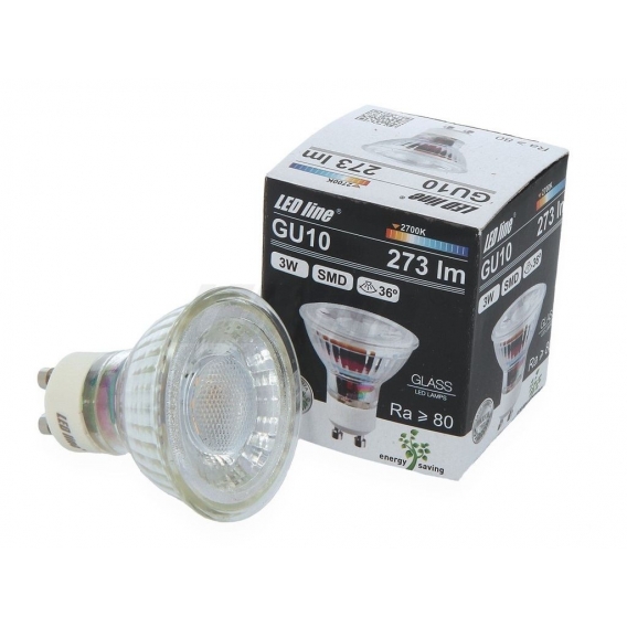 10x LED Line GU10 3W LED Leuchtmittel 36° SMD 6000K Kaltweiß 273 Lumen Spot Strahler Glass Einbauleuchte Energiesparlampe Glühla