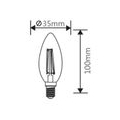1x E14 Filament C35 | LED | Leuchtmittel | Lampe | Birne | Leuchte | Beleuchtung | Form: Kerze | 4W | 400 Lumen | Dimmbar | warm