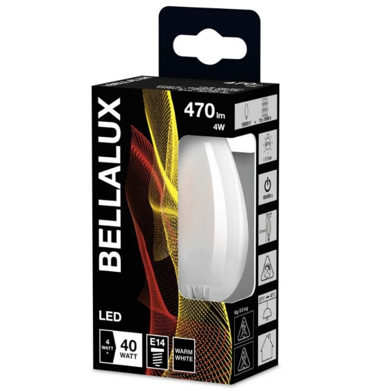 Bellalux LED Classic B40 Filament Kerze E14 Leuchtmittel 4W＝40W Warmweiß matt