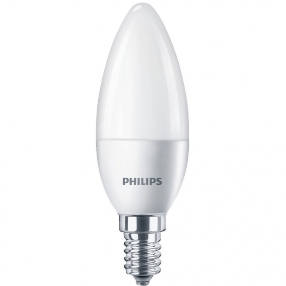 Philips LED Lampe ersetzt 40W, E14 Kerzenform B35, matt, neutralweiß, 520 Lumen, nicht dimmbar, 1er Pack [Energieklasse A+]