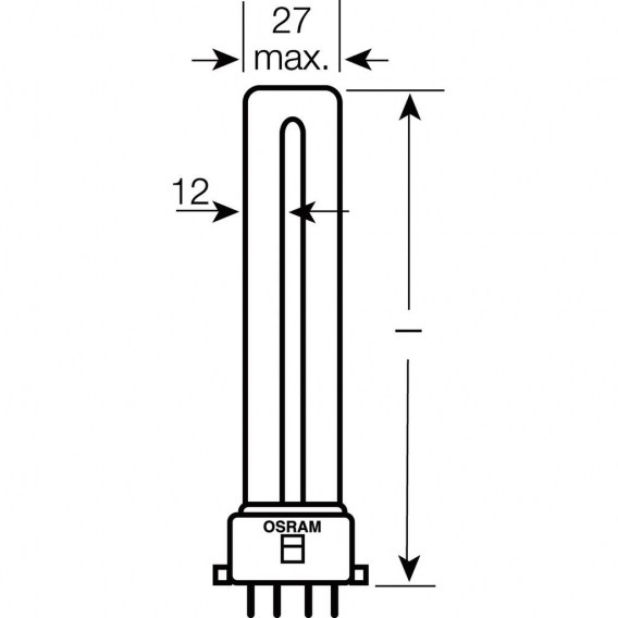 LEDVANCE Kompaktleuchtstofflampe DULUX 9W 2700K A 2G7 KLL 2G7(4-pins) 600lm f.EVG DULUXS/E9W/827