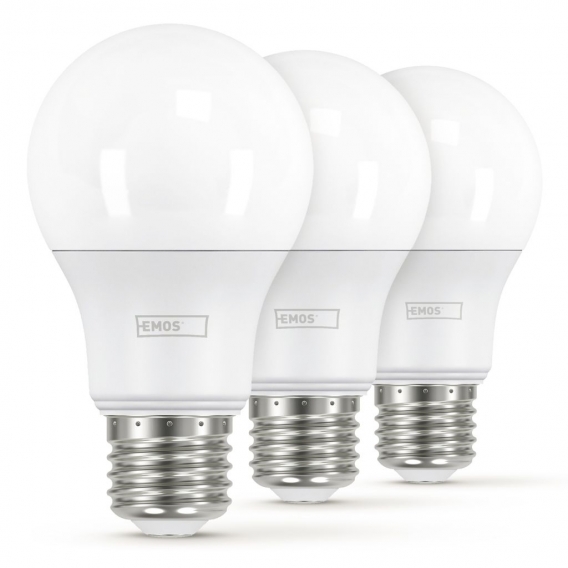 EMOS LED-Glühbirnen 8W Standard E27 - warmweiß - 30.000 h Lebensdauer - 2700K, 806 lm, hoher Farbwiedergabe-Index - Keine Aufwär