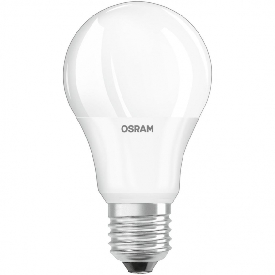 Osram E27 5.5W 6500K LED-Lampe, Birnenform, Sockel E27, 5,5 Watt, Neutralweiß, 6500 K, Energieeffizienzklasse F