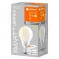 LEDVANCE Smarte LED-Lampe mit Wifi Technologie, Sockel E27, Dimmbar, Warmweiß (2700K), Birnenform, Matt, Ersatz für herkömmliche
