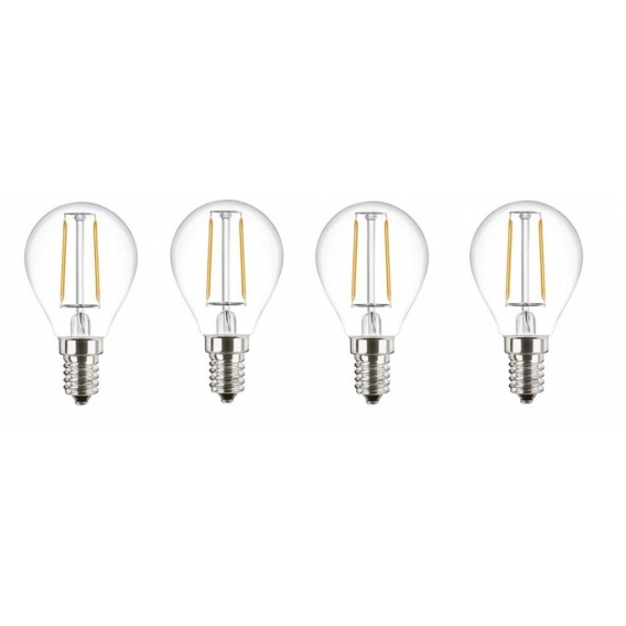 4 x Attralux LED Glühbirne Filament Tropfen P45 2,1W＝25W E14 2700K WarmWhite 250lm