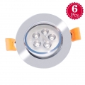 6 Stück LED Deckeneinbaustrahler + Treiber 5W Downlight Äquivalent 40W Halogenlampe AC 85-265V Warmweiß 2700K