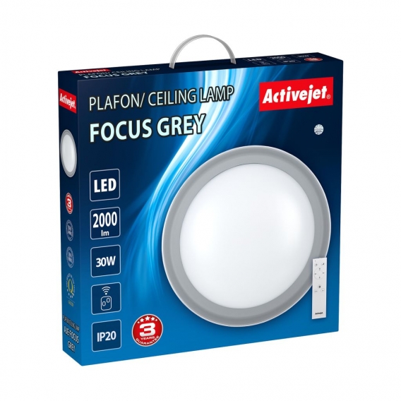 ActiveJet AJE-Focus Grau LED-Deckenleuchte + Pilot Deckenleuchte Grau a+