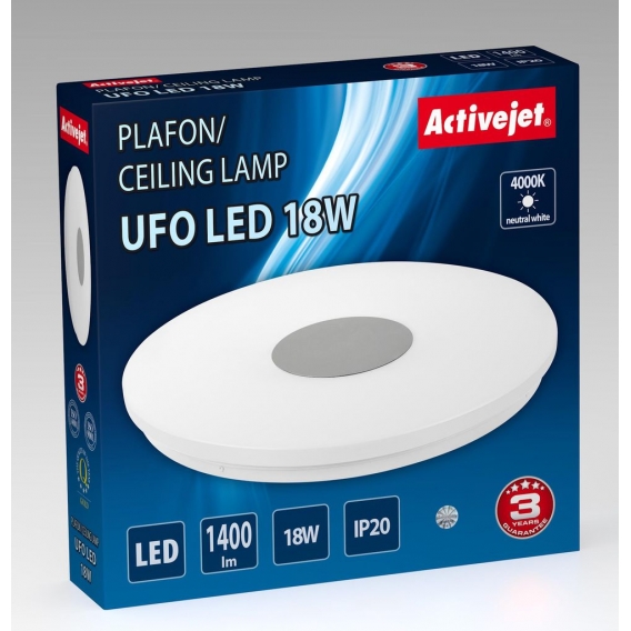 ActiveJet AJE-UFO 18w Deckenbeleuchtung Silber, White led a++