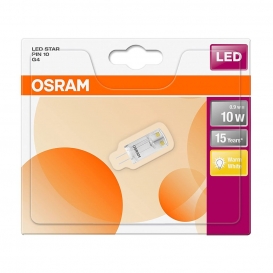 More about 6 x Osram LED Star Pin 10 Sockel G4 Warm Weiß 2700 K 0,9 W Ersatz für 10 Watt, nicht dimmbar Lampe