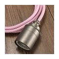 Kingso 2M E27/E26 Textilkabel Pendelleuchte Vintage Industrial Filament Light Holder - Rosa usd Weiß