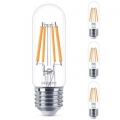 Philips LED Lampe ersetzt 60 W, E27 Röhrenform T30, klar, neutralweiß, 806 Lumen, nicht dimmbar, 4er Pack