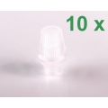 10x Klemmnippel Zugentlastung Nippel Kabel Lampe M10 transparent klar