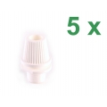 5x Klemmnippel Zugentlastung Nippel Kabel Lampe M10 weiß