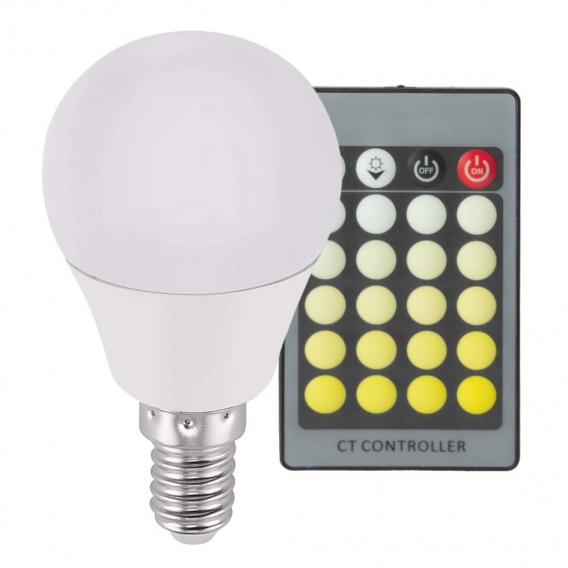 LeuchtenDirekt LED Leuchtmittel Tropfen 4W ＝ 32W E14 matt 350lm CCT 2700K - 5000K dimmbar mit Fernbedienung