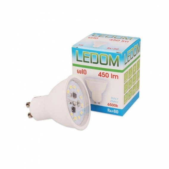 [10 Stück] LEDOM GU10 5W SMD LED Leuchtmittel 6500K Kaltweiß 450 lm 220-240V Ø50 Spot Einbauleuchte