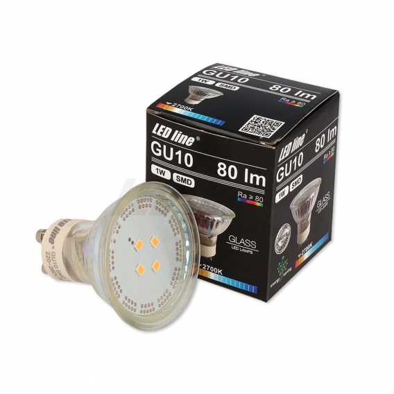 10x LED Line GU10 1W LED Leuchtmittel 120° SMD 4000K Neutralweiß 80 Lumen Spot Strahler Glass Einbauleuchte Energiesparlampe Glü