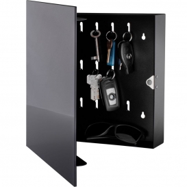 More about Schlüsselkasten mit Glasmagnettafel, 33 x 33 x 6,8 cm inkl. 6 Magneten, Farbe:anthrazit