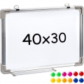 tectake Magnettafel inkl. 12 farbigen Magneten - 40 x 30 x 2 cm