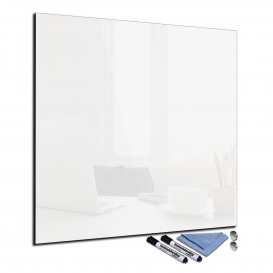 More about Glas-Magnettafel 80x80 Quadratisch Wand mit Zubehör Whiteboard Küche Weiß Büro