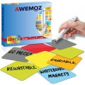 Awemoz® - 60 Magnetstreifen Beschreibbar – 7.5 x 7.5 cm – 6 Farben - Scrum & Kanban - Beschreibbare Magnete - Für Whiteboard, Ma