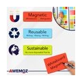 Awemoz® - 60 Magnetstreifen Beschreibbar - 5 x 5 cm – 6 Farben – Scrum & Kanban - Beschreibbare Magnete - Für Whiteboard, Magnet