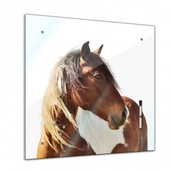 Memoboard - Tiere - Pferd Portrait - 40x40 cm