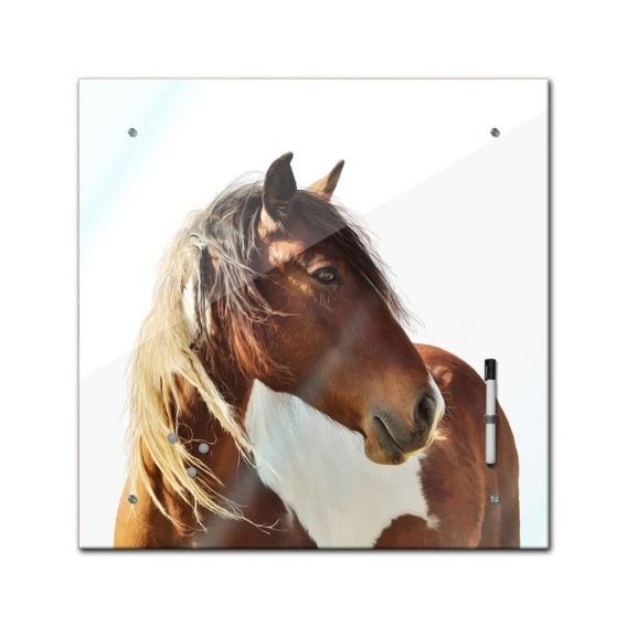 Memoboard - Tiere - Pferd Portrait - 40x40 cm
