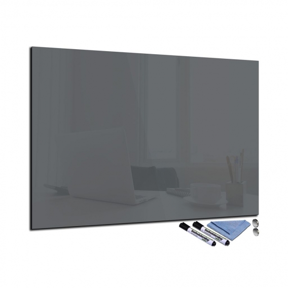 Glas-Magnettafel Grau 70x100 Pinnwand Wand mit Zubehör Whiteboard Küche Büro