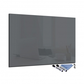 More about Glas-Magnettafel Grau 70x100 Pinnwand Wand mit Zubehör Whiteboard Küche Büro