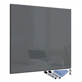 More about Glas-Magnettafel 80x80 Quadratisch Wand mit Zubehör Whiteboard Küche Grau Büro
