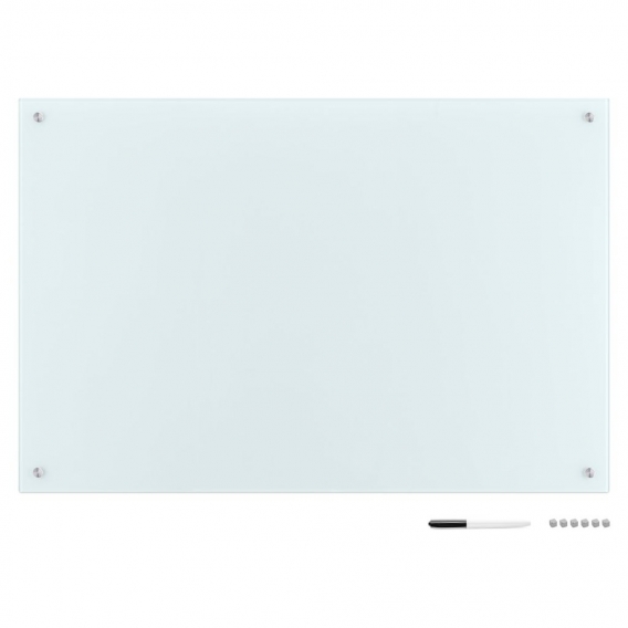 Navaris Magnettafel Magnetpinnwand Memoboard zum Beschriften - 90 x 60 cm Notiztafel Whiteboard - Tafel mit Aufbewahrung Magnete
