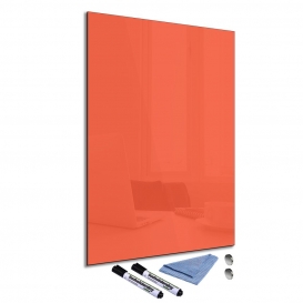 More about Glas-Magnettafel Orange 60x90 Pinnwand Wand mit Zubehör Whiteboard Küche Büro