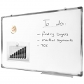Offize Wizard Profi Whiteboard (60 x 90 cm) mit abwischbarer Oberfläche - Memoboard Magnet-Tafel Notenständer Magnethafend mit A