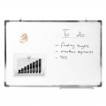 Offize Wizard Profi Whiteboard (60 x 90 cm) mit abwischbarer Oberfläche - Memoboard Magnet-Tafel Notenständer Magnethafend mit A