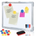 EINFEBEN Magnettafel inkl. 12 farbigen Magneten whiteboard ，mit Aluminiumrahmen 30 x 40 cm