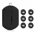kwmobile 7in1 Hüllen Set kompatibel mit Huawei FreeBuds 3 Kopfhörer - Silikon Schutzhülle Cover Schwarz
