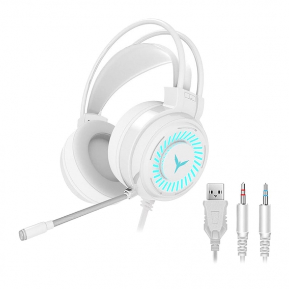 G58 LED Licht 3,5mm Gaming Headset Wired Kopfhörer mit Mikrofon für PC/Laptop Farbe Weiß