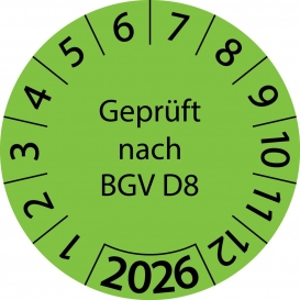 More about 10 Stück "Prüfetiketten" 15 mm -selbstklebende " nach BGV D8, Startjahr: 2026" ES-PRBGVD8-1-2026-15-579-PA