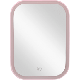 Standspiegel mit LED und rosa Rahmen