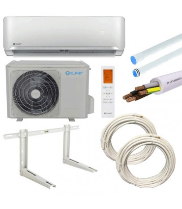 Clivet Essential-2 Klimaanlage 9000BTU 2,6 KW A++/A+ R32 mit Montage-KIT