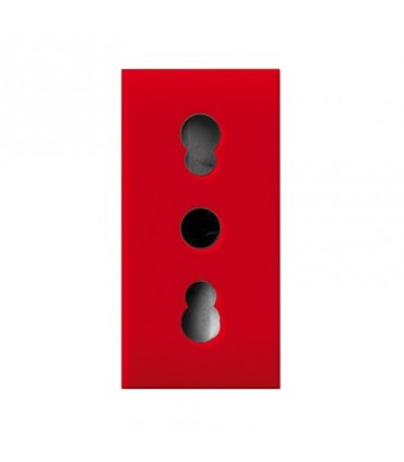 Steckdose bypass der rote Ave LIFE 2P+T 1 modul 442006/15TSR