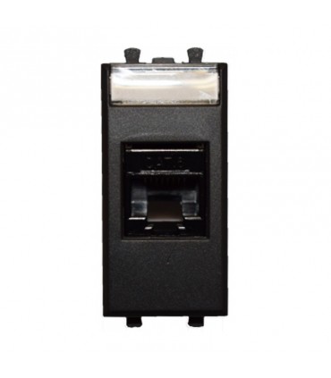 Daten-port, Ave-Tekla RJ45 CAT.6 UTP schwarz 1 modul 445027C6